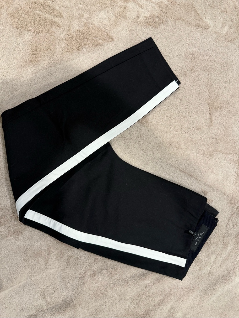 rag & bone Black Ankle Jeans with White Side Stripe